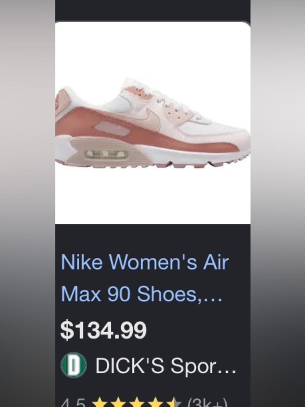 Nike Air Max 90 White Pink Sneakers Women's Sz 8 - Picture 10 of 14